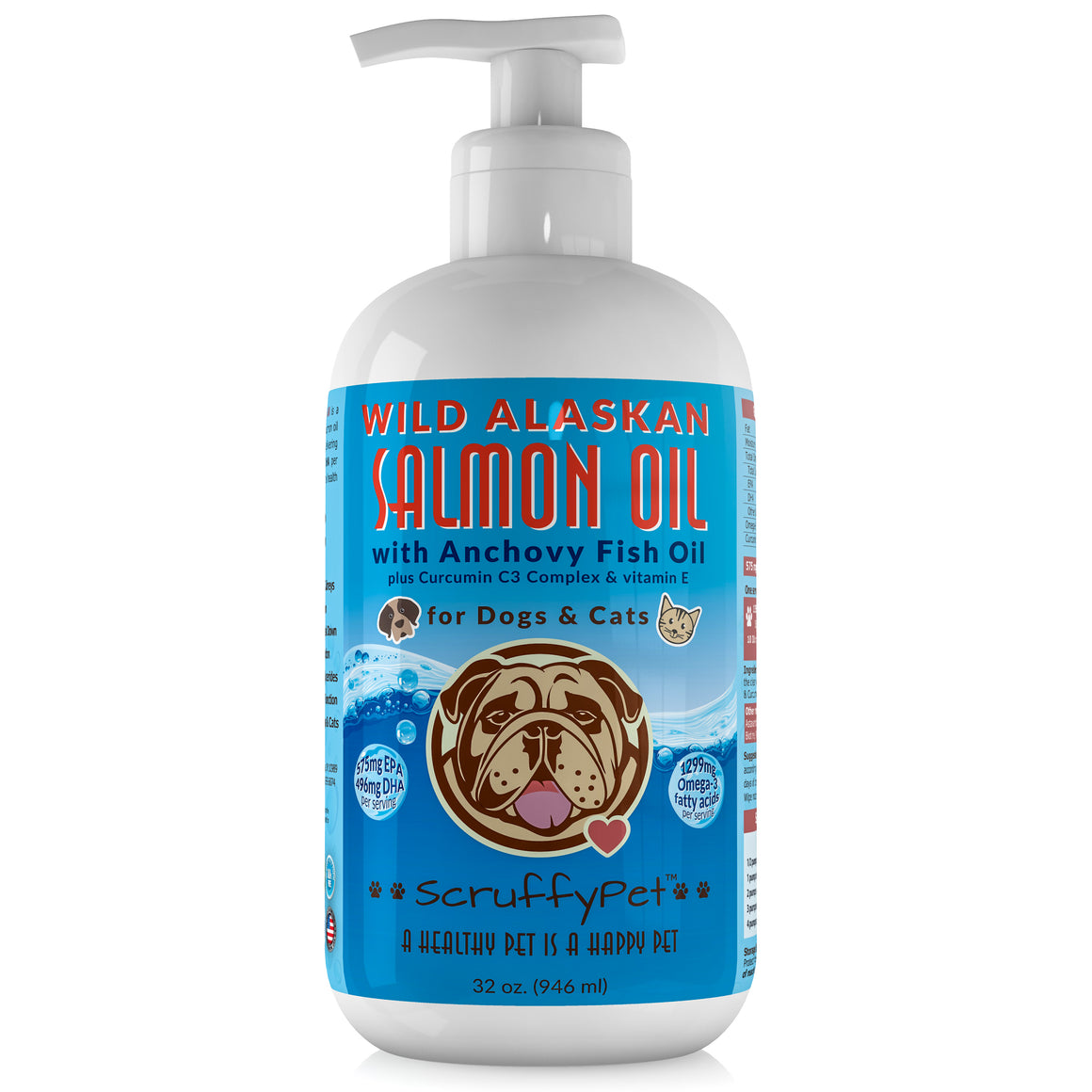 Wild Salmon Oil With Anchovy Fish Oil, Curcumin C3 Complex & Vitamin E